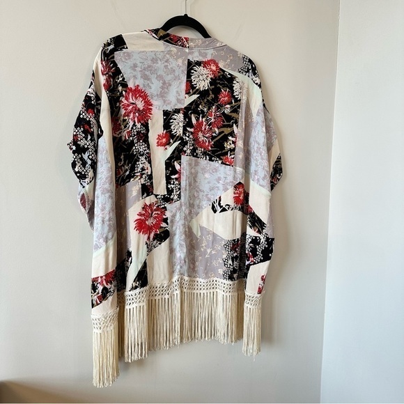 ARITZIA-TALULA Fawkner Patchwork Fringe Coastal Cowgirl Kimono (Size:XXS/XS) - Picture 7 of 10